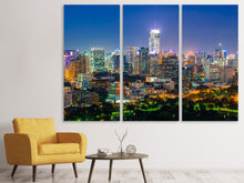 Laden Sie das Bild in den Galerie-Viewer, Leinwandbild 3-teilig Skyline One Night in Bangkok