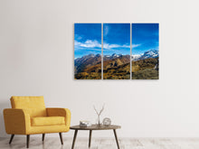 Laden Sie das Bild in den Galerie-Viewer, Leinwandbild 3-teilig Schweizer Alpen im Frühling