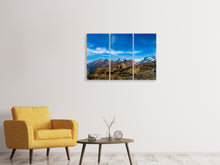 Laden Sie das Bild in den Galerie-Viewer, Leinwandbild 3-teilig Schweizer Alpen im Frühling