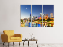 Laden Sie das Bild in den Galerie-Viewer, Leinwandbild 3-teilig Skyline Sydney in der Abenddämmerung