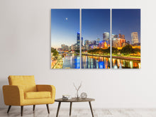 Laden Sie das Bild in den Galerie-Viewer, Leinwandbild 3-teilig Skyline Sydney in der Abenddämmerung