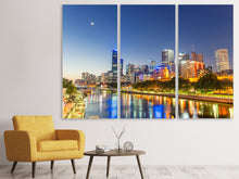 Laden Sie das Bild in den Galerie-Viewer, Leinwandbild 3-teilig Skyline Sydney in der Abenddämmerung
