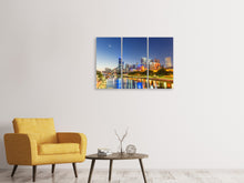 Laden Sie das Bild in den Galerie-Viewer, Leinwandbild 3-teilig Skyline Sydney in der Abenddämmerung