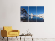 Laden Sie das Bild in den Galerie-Viewer, Leinwandbild 3-teilig Der Riffelsee am Matterhorn