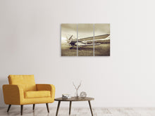 Laden Sie das Bild in den Galerie-Viewer, Leinwandbild 3-teilig Nostalgisches Flugzeug im Retrostyle