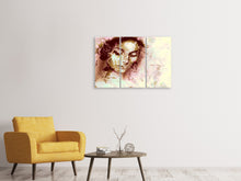 Laden Sie das Bild in den Galerie-Viewer, Leinwandbild 3-teilig Romantisches Portrait einer Schönheit