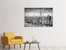 Laden Sie das Bild in den Galerie-Viewer, Leinwandbild 3-teilig Skyline Schwarzweissfotografie New York