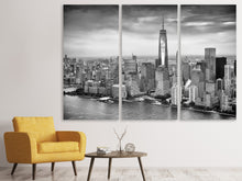 Laden Sie das Bild in den Galerie-Viewer, Leinwandbild 3-teilig Skyline Schwarzweissfotografie New York