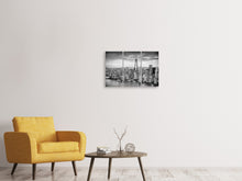 Laden Sie das Bild in den Galerie-Viewer, Leinwandbild 3-teilig Skyline Schwarzweissfotografie New York