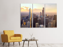 Laden Sie das Bild in den Galerie-Viewer, Leinwandbild 3-teilig Skyline Chicago