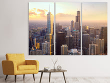 Laden Sie das Bild in den Galerie-Viewer, Leinwandbild 3-teilig Skyline Chicago