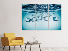 Laden Sie das Bild in den Galerie-Viewer, Leinwandbild 3-teilig Eiswürfel-Quadro