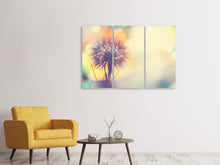 Laden Sie das Bild in den Galerie-Viewer, Leinwandbild 3-teilig Die Pusteblume im Licht