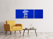 Laden Sie das Bild in den Galerie-Viewer, Panorama Leinwandbild 3-teilig Leuchtende Qualle