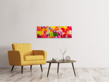 Laden Sie das Bild in den Galerie-Viewer, Panorama Leinwandbild 3-teilig Bunte Bonbons