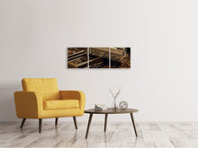 Laden Sie das Bild in den Galerie-Viewer, Panorama Leinwandbild 3-teilig Schwarze Schokolade