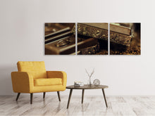 Laden Sie das Bild in den Galerie-Viewer, Panorama Leinwandbild 3-teilig Schwarze Schokolade
