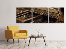 Laden Sie das Bild in den Galerie-Viewer, Panorama Leinwandbild 3-teilig Schwarze Schokolade