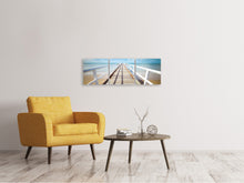 Laden Sie das Bild in den Galerie-Viewer, Panorama Leinwandbild 3-teilig Am Steg