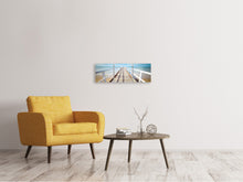 Laden Sie das Bild in den Galerie-Viewer, Panorama Leinwandbild 3-teilig Am Steg