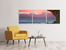 Laden Sie das Bild in den Galerie-Viewer, Panorama Leinwandbild 3-teilig Naturschönheit Meer