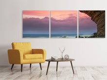 Laden Sie das Bild in den Galerie-Viewer, Panorama Leinwandbild 3-teilig Naturschönheit Meer