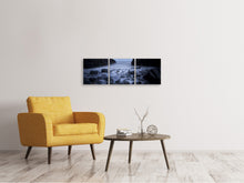 Laden Sie das Bild in den Galerie-Viewer, Panorama Leinwandbild 3-teilig Die Mystik des Meeres