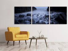 Laden Sie das Bild in den Galerie-Viewer, Panorama Leinwandbild 3-teilig Die Mystik des Meeres