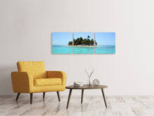 Laden Sie das Bild in den Galerie-Viewer, Panorama Leinwandbild 3-teilig Meine eigene Insel
