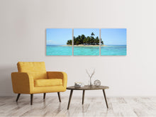 Laden Sie das Bild in den Galerie-Viewer, Panorama Leinwandbild 3-teilig Meine eigene Insel