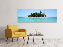 Laden Sie das Bild in den Galerie-Viewer, Panorama Leinwandbild 3-teilig Meine eigene Insel