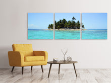 Laden Sie das Bild in den Galerie-Viewer, Panorama Leinwandbild 3-teilig Meine eigene Insel
