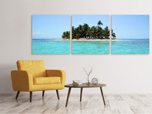 Laden Sie das Bild in den Galerie-Viewer, Panorama Leinwandbild 3-teilig Meine eigene Insel