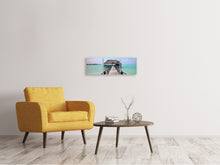 Laden Sie das Bild in den Galerie-Viewer, Panorama Leinwandbild 3-teilig Strand Paradies