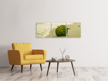 Laden Sie das Bild in den Galerie-Viewer, Panorama Leinwandbild 3-teilig Strand-Blatt