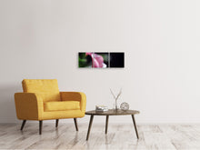 Laden Sie das Bild in den Galerie-Viewer, Panorama Leinwandbild 3-teilig Calla in lila
