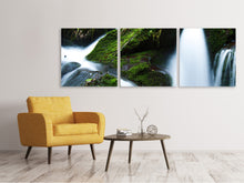 Laden Sie das Bild in den Galerie-Viewer, Panorama Leinwandbild 3-teilig Wilder Wasserfall
