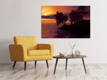 Laden Sie das Bild in den Galerie-Viewer, Leinwandbild Die einsame Insel im Sonnenuntergang