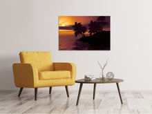 Laden Sie das Bild in den Galerie-Viewer, Leinwandbild Die einsame Insel im Sonnenuntergang