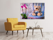 Laden Sie das Bild in den Galerie-Viewer, Leinwandbild Kamera Teddybär