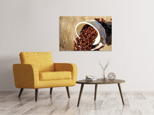 Laden Sie das Bild in den Galerie-Viewer, Leinwandbild Kaffeebohnen in der Tasse