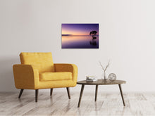 Laden Sie das Bild in den Galerie-Viewer, Leinwandbild Sonnenuntergang am Baum im Wasser