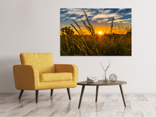 Laden Sie das Bild in den Galerie-Viewer, Leinwandbild Der Sonnenuntergang auf dem Feld
