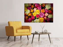 Laden Sie das Bild in den Galerie-Viewer, Leinwandbild Viele bunte Rosenblüten
