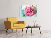 Laden Sie das Bild in den Galerie-Viewer, Leinwandbild Rosenblüte in rosa