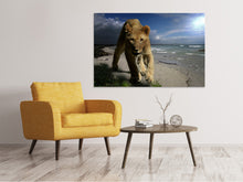 Laden Sie das Bild in den Galerie-Viewer, Leinwandbild Eine Löwin am Strand
