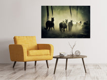 Laden Sie das Bild in den Galerie-Viewer, Leinwandbild Pferde im Wald
