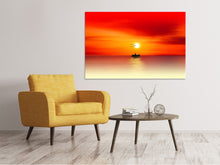 Laden Sie das Bild in den Galerie-Viewer, Leinwandbild Ein Fischer im Sonnenuntergang