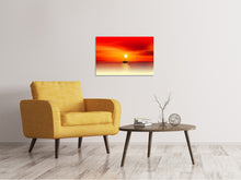 Laden Sie das Bild in den Galerie-Viewer, Leinwandbild Ein Fischer im Sonnenuntergang