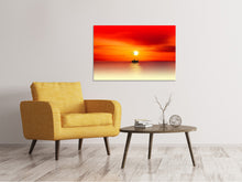 Laden Sie das Bild in den Galerie-Viewer, Leinwandbild Ein Fischer im Sonnenuntergang